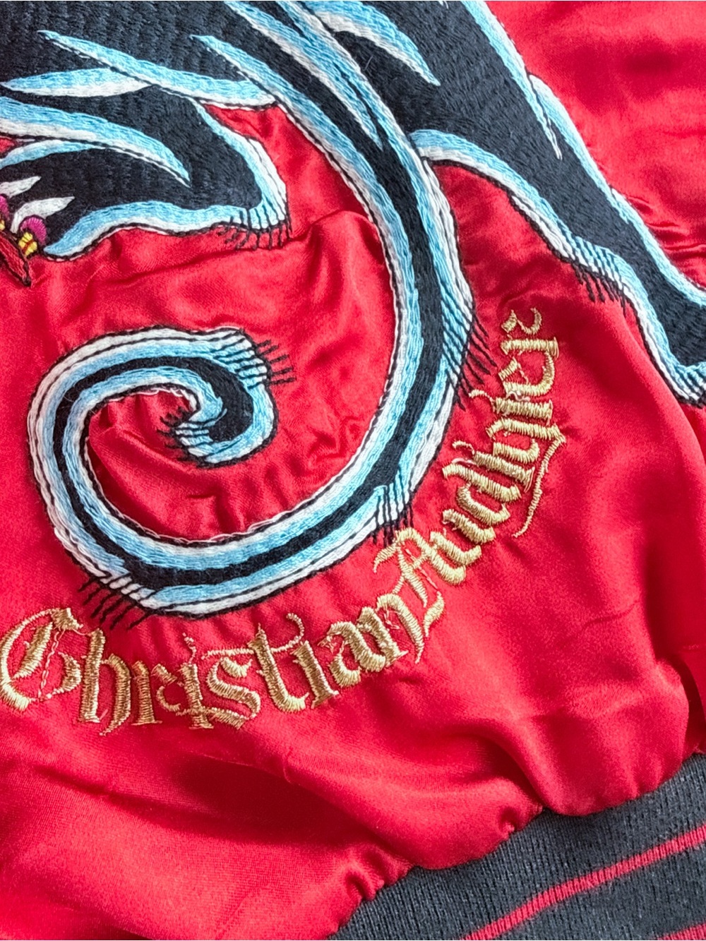 Christian Audigier Kids Y2K Panther Satin Bomber Jacket Boys 5/6 (Fits Like 8) - Picture 7 of 16
